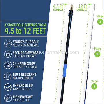 Hot sale Fruit Picker Extendable Long Handle Easy Assembled Apple Fruit Pole  Picker with Basket fruit picking tool
